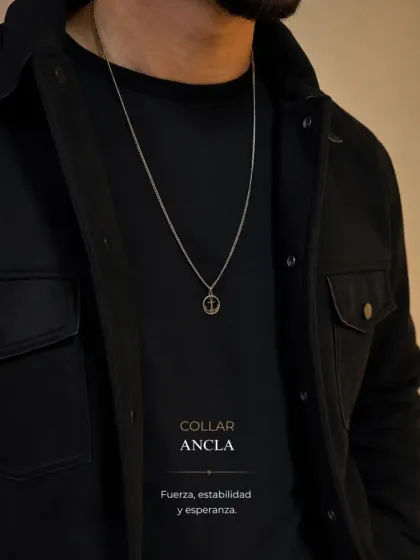 Collar Ancla Plateado
