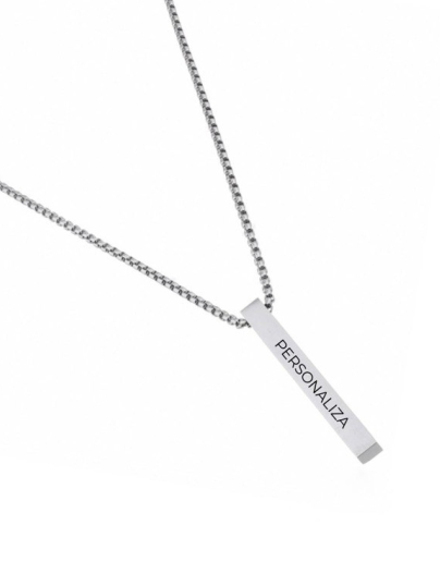Collar Barra Personalizada Plateado