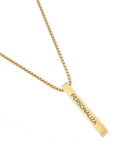 Collar Barra Personalizada Dorado