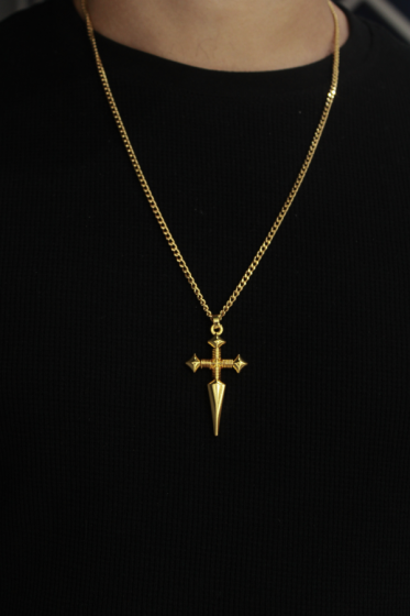 Collar Cruz de Santiago Dorado