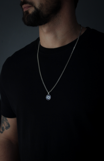 Collar Ojo Turco Plateado
