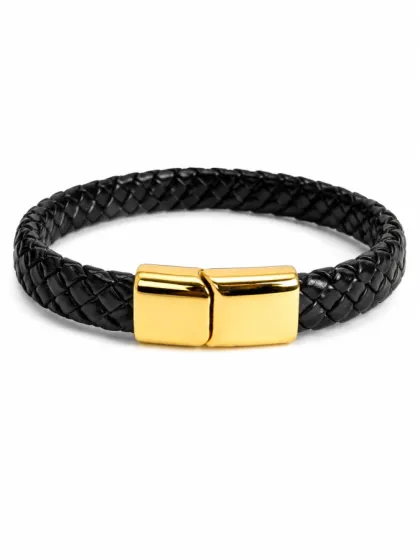 Pulsera Trenzada con Cierre Magn&eacute;tico Dorado