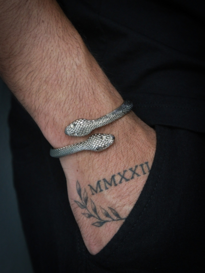 Brazalete Serpiente Plateado