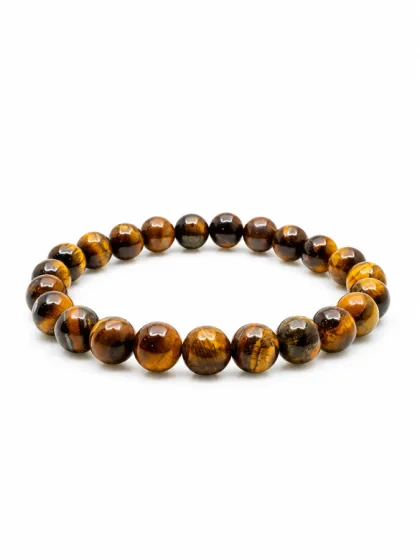 Pulsera de Piedras Ojo de Tigre Marr&oacute;n