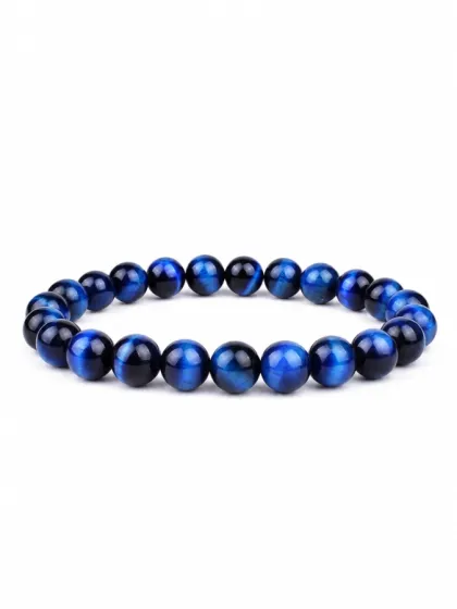 Pulsera de Piedras Ojo de Tigre Azul