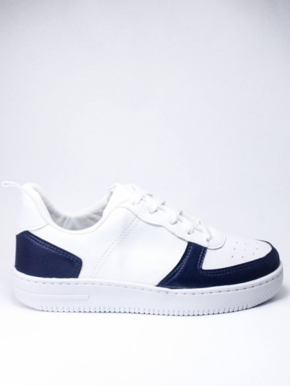 Sneaker Blanco Con Azul Marino