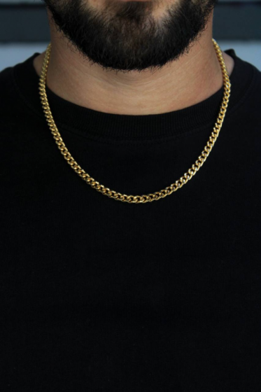 Collar Cubana Dorado 5mm