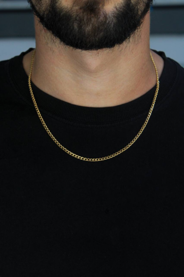Collar Cubana Dorado 3mm
