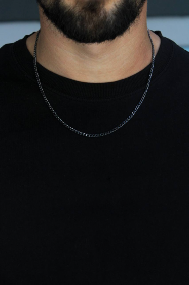 Collar Cubana Grafito 3mm