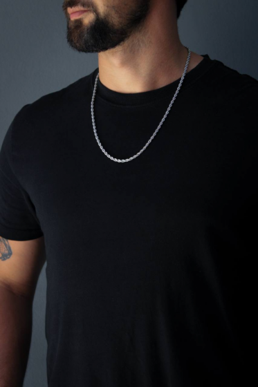 Collar Rope Chain Plateado
