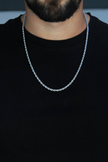Collar Rope Chain Plateado