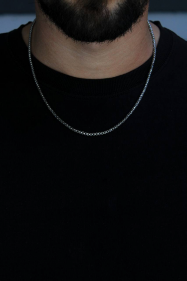Collar Box Chain Plateado