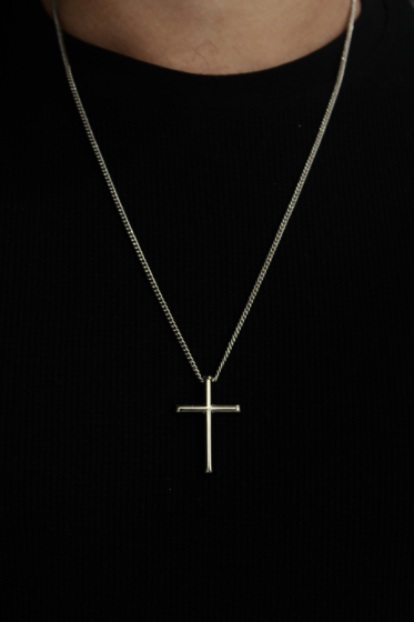 Collar Cruz Plateado
