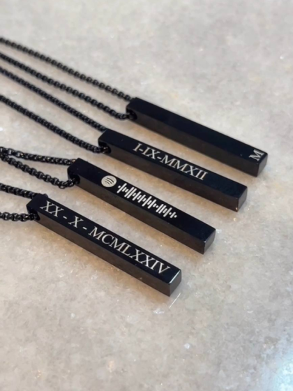 Collar Barra Personalizada Black