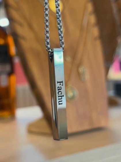Collar Barra Personalizada Plateado