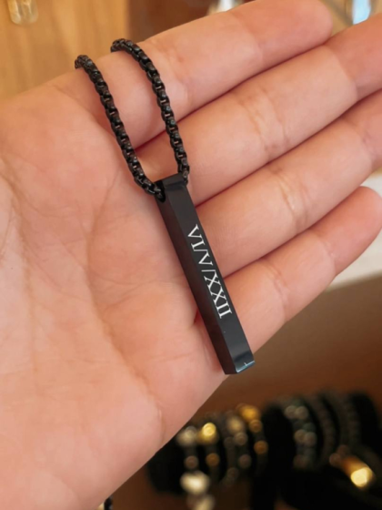 Collar Barra Personalizada Black