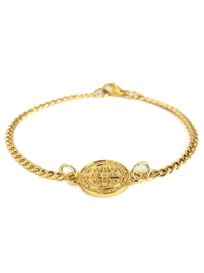 Pulsera de Metal San Benito Dorado