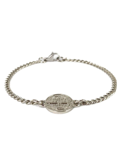 Pulsera de Metal San Benito Plateado