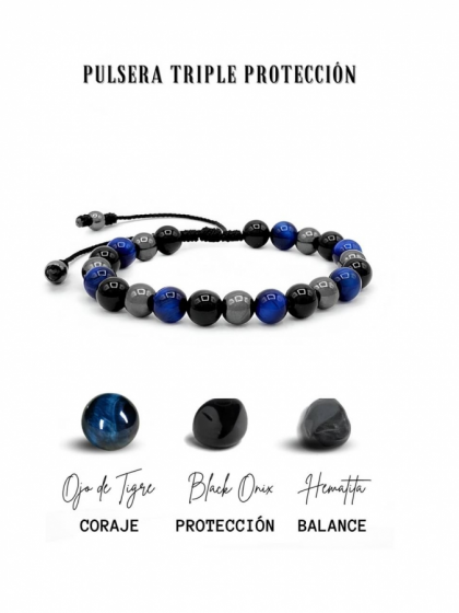 Pulsera Triple Protecci&oacute;n Azul
