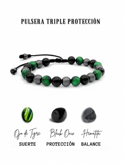 Pulsera Triple Protecci&oacute;n Verde