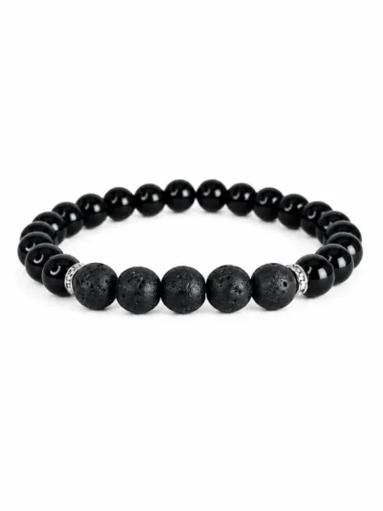 Pulsera de Piedras Volc&aacute;nica & Onix