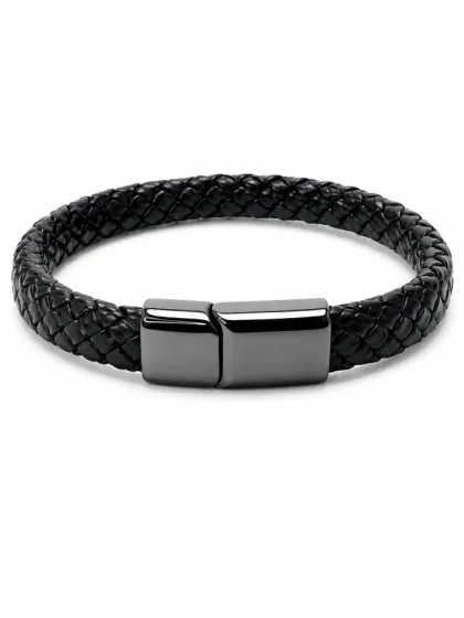 Pulsera Trenzada con Cierre Magn&eacute;tico Grafito