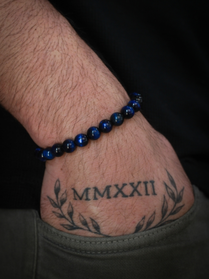 Pulsera de Piedras Ojo de Tigre Azul