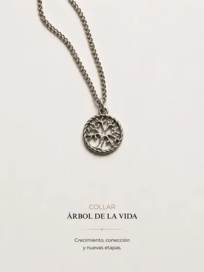 Collar &Aacute;rbol De La Vida Plateado