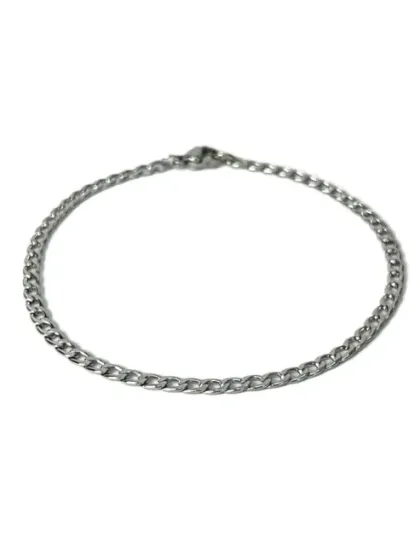 Pulsera Cubana Plateada 3mm