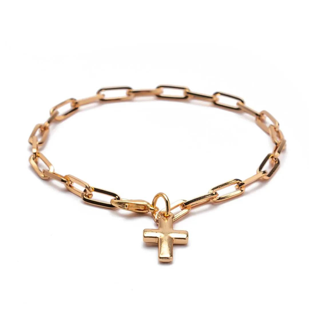 Pulsera Cartier Cruz Dorado